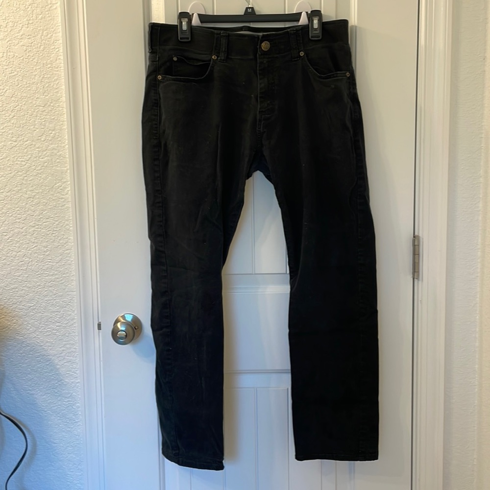 Lee black stretch denim slim straight slacks